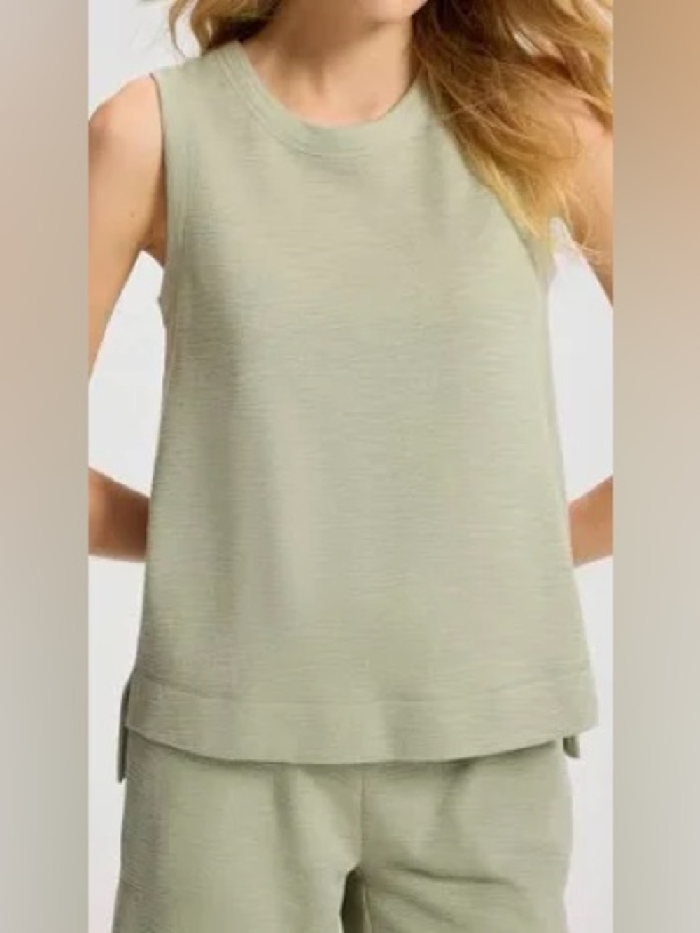 Soma Set - Pant/Tank Top Slub Terry Collection Lounge-set in Seagrass Green-L